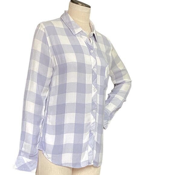 Rails S Hunter Buffalo Plaid/Check Flannel Button Front Shirt Blue & White 186C - Picture 3 of 10